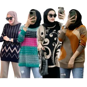 JUMBO HEAVEN PANDA ZIGI HOLI DAUNI RAJUT HALUS PREMIUM Nyaman Panjang  Atasan Santai Knitwear Baju Oversize Wanita Cewek