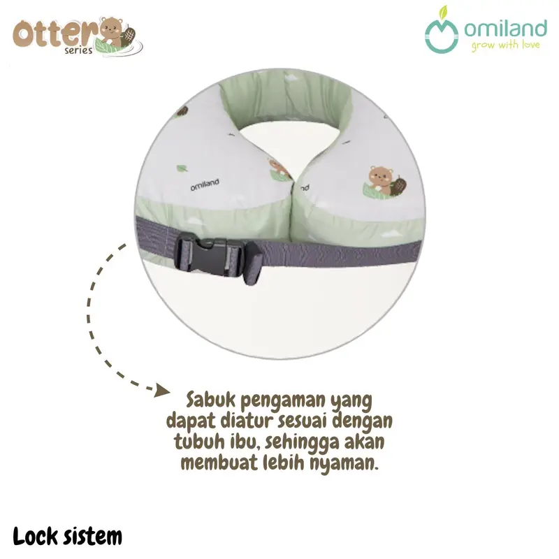 Bantal Ibu Menyusui Omiland Nursing Pillow + Bantal Lengan Otter Series Sarung Dapat Dicopot Dicuci 1