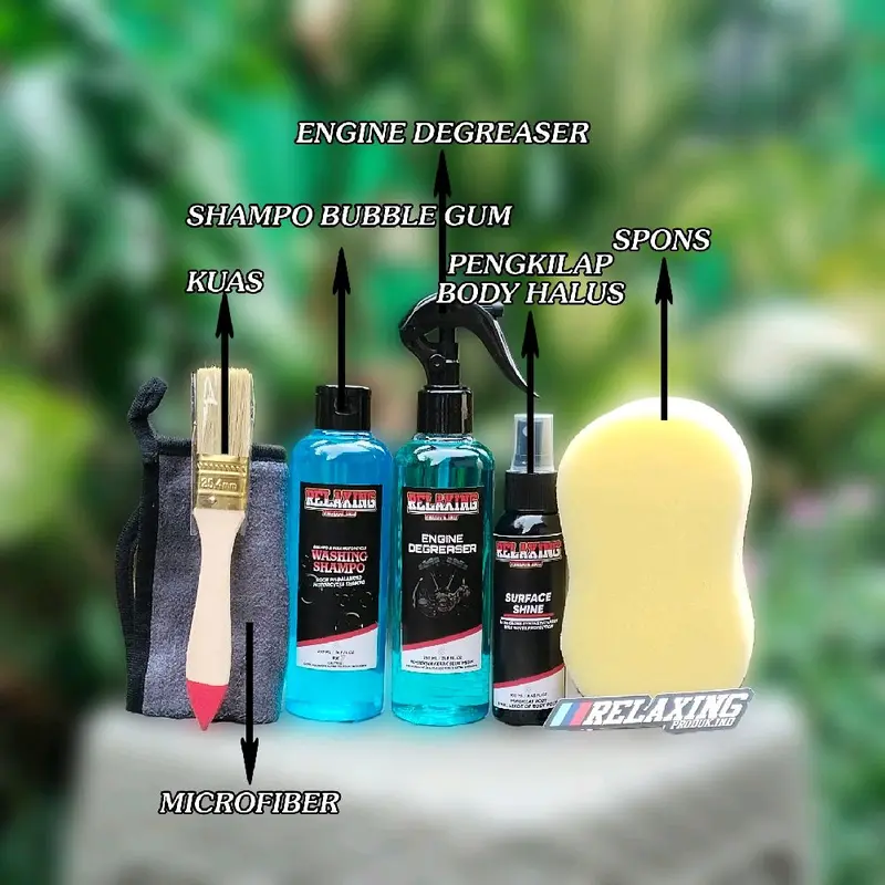 Terlaris No. 1 PAKET M PAKET CUCI LENGKAP ENGINE DEGRESER SHAMPO MOTOR PENGKILAP BODY SEMI COATING BY RELAXINGPRODUKIND engine  degreaser pembersih krengkes Kendaraan 1