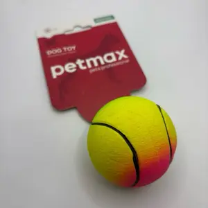 Petmax Dog Toy Pet Max - Bola Mainan Karet Gigit Anjing Kucing Doggy Fluffy Model Bola Voli Rubber Ball Tebal Berkualitas Aman Aktif Bermain