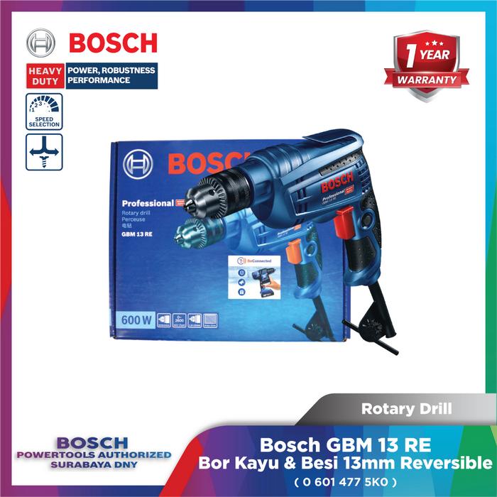 Gambar Mesin Bor Kayu dan Besi 13mm Bosch GBM 13 RE Corded Drill 600W Professional dari Bosch Tools Authorized DNY Kota Surabaya Tokopedia