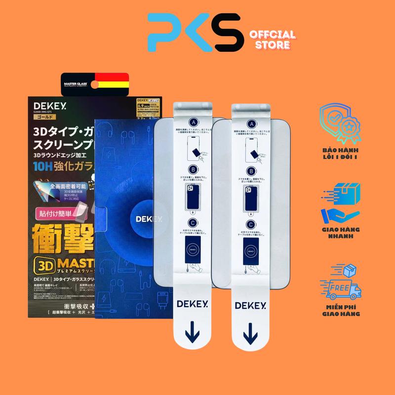 Kính Cường Lực Dekey 3D Quintessence Corning 10H, Khung Dán 2 Kính, Hạn Chế Vân Tay, Vuốt Chạm Mượt Mà Cho iPhone