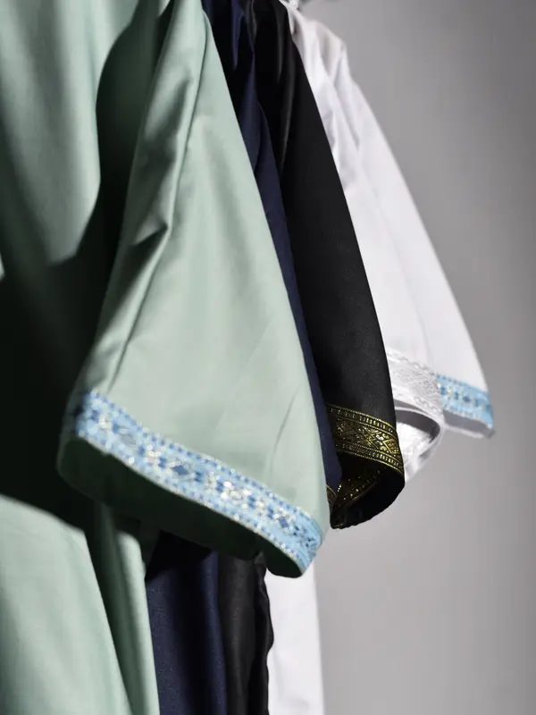 Jubah Sultan Erch - Thobe Morocco Pria Kekinian Bahan Katun Premium Lebaran Muslim Panjang Warna Sage Gamis Dewasa Hitam Navy 3