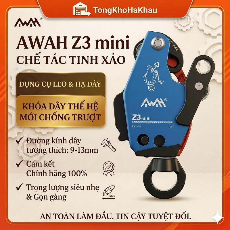 Tời Z3mini nâng hạ vật nặng bằng máy khoan pin, Làm việc trên cao, đu dây sơn…