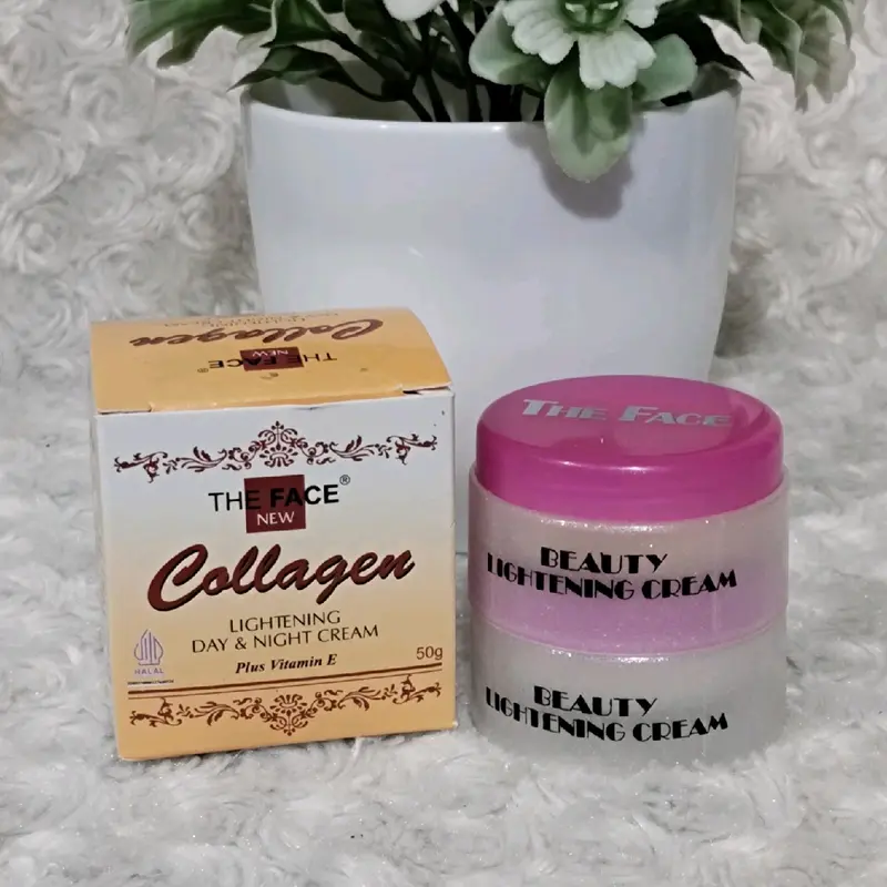 Krim Wajah Siang & Malam Collagen The Face Vitamin E Perawatan Pencerah & Pelembab Muka Berminyak Moisturizer 1