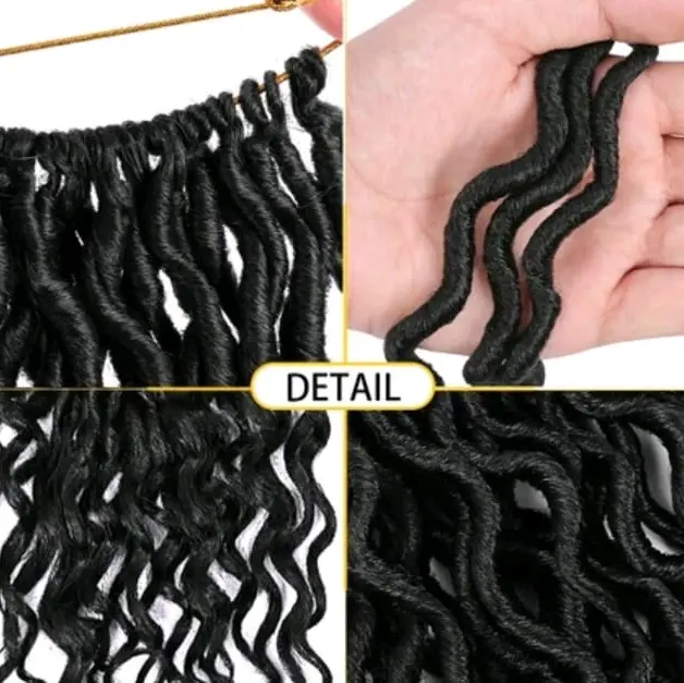 Rambut Sambung Spesial Braid ISI 12 HELAI Rambut Gimbal Model Terbaru Rambut Sambung Gimbal Hair Extension Gimbal Rambut Sulam Rambut Anyam Various Hair Accessories Black 6