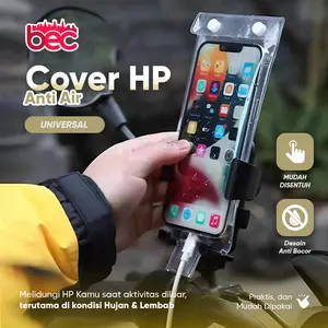 [BEC] Sarung HP Rider Anti Air Motif Polos | Cover HP Anti Air Gantung | Tas Pouch HP untuk Motor Anti Air