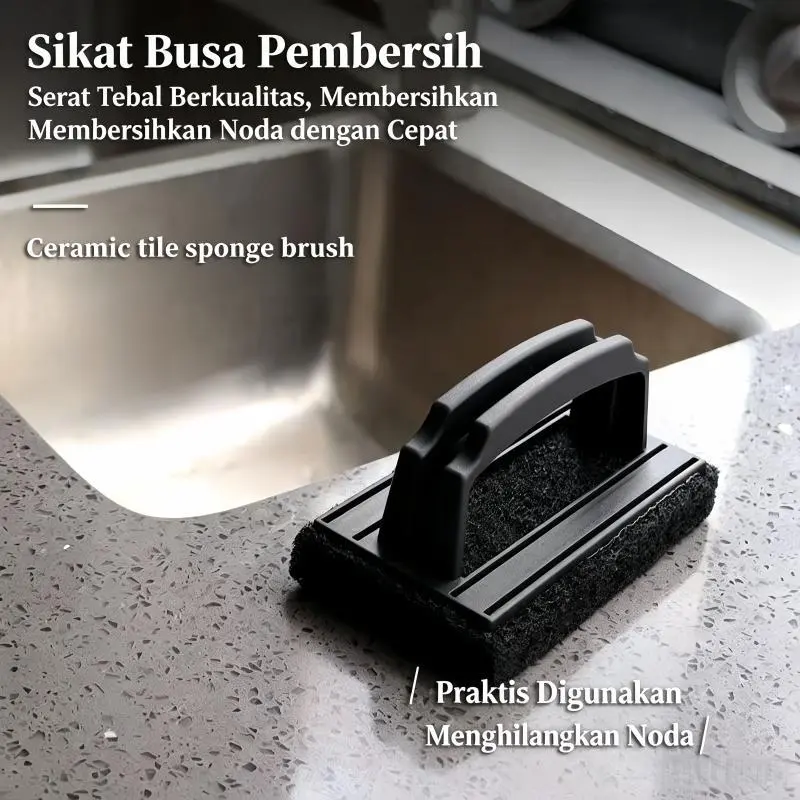 【Sam's market】Sikat Busa Pembersih Gagang Lantai Serat Tebal Berkualitas Membersihkan Noda Cepat Praktis untuk Ceramic Tile