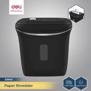 Deli Paper Shredder / Penghancur Kertas Otomatis Kapasitas 6Lbr E9945 Hitam