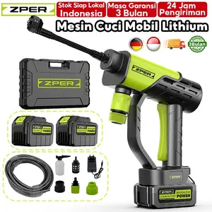 ZPER Alat Cuci Mobil Pistol Air Tekanan Tinggi Alat Portable Nirkabel Untuk Nyuci Mesin Cuci Lithium ZP005 Spray Car Pompa Selang