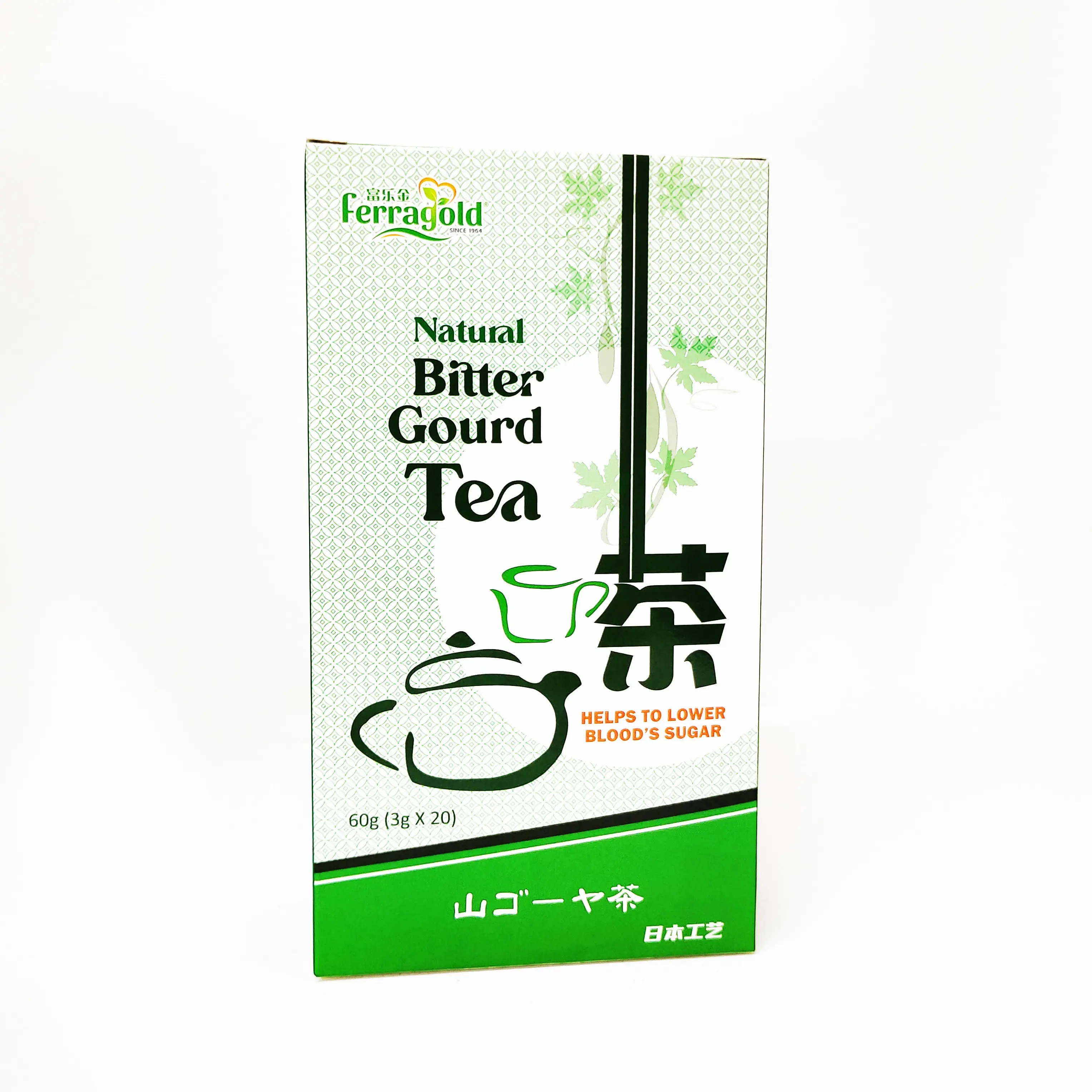 Natural Bitter Gourd Tea 2box X 60g (3g X 20pcs) reduce blood sugar