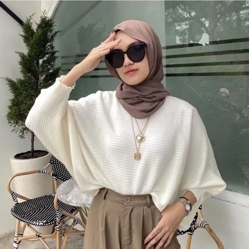 Rajut Blous Batwing Knit Outher Perempuan/ Knitwear Atasan Baju Wanita Tebal Oversize