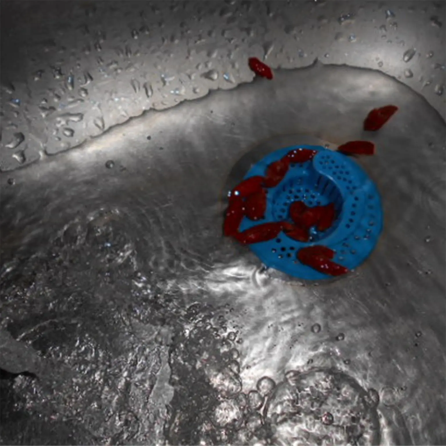 Chokeless (Anti-clogging) Sink strainer; 2.5"; blue