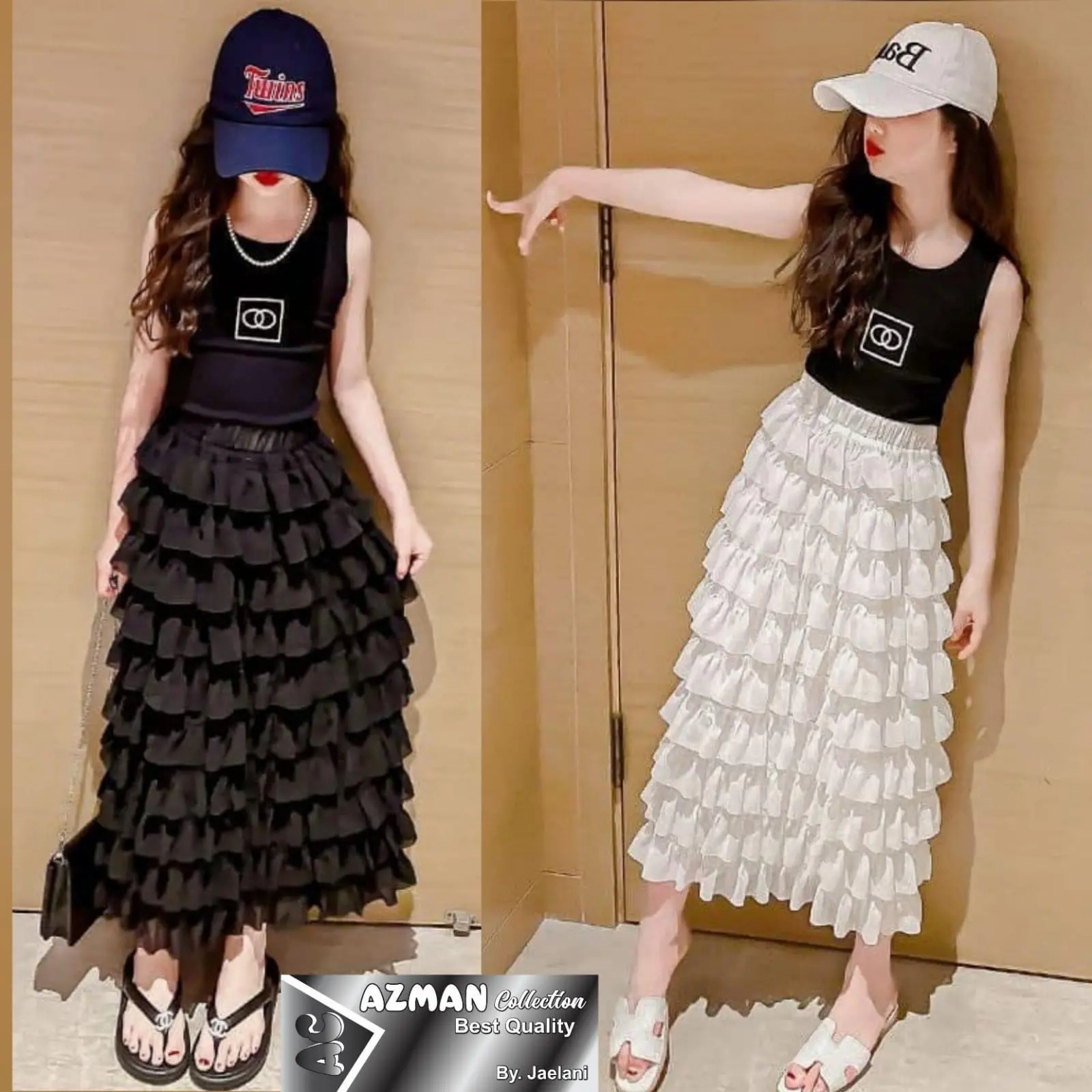 Rok tutu Milanna layered tulle long skiet improt/bawahan anak perempuan peminin Putih