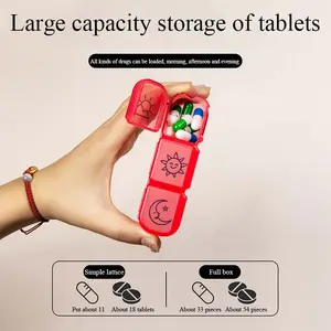 Dreamsea Transparent 3-grid Plastic Medicine Box Portable Multi-color Mini Packaging Box Medicine Box COD