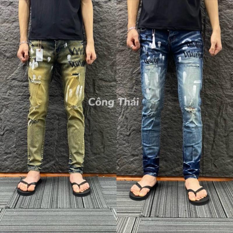 Công Thái Quần Nam vẩy sơn TỔNG HỢP 4 cúc boy phố được ktra hàng có thể giặt máy thường Menswear Pants Tim