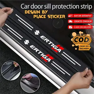 Cod New Stiker Pijakan Kaki Lantai Mobil Ertiga Stiker Sill Plate Karbon 3D Car