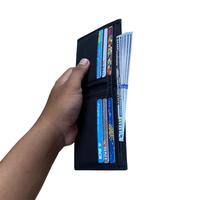 Gambar QXZ94 Dompet Pria Kombinasi Kulit Sintetis Serat Kayu Dan Kanvas Cowok Lipat Pendek Kartu Polos Hitam Uang - Hitam dari QXZ94 Official Store Kab. Cianjur 5 Tokopedia