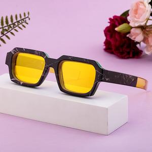 Trendy Rectangle Sunglasses for Women Men Vintage Rectangle Sunglasses Men Luxury Retro Rectangular Sun Glasses for Female Thick Frame Shades