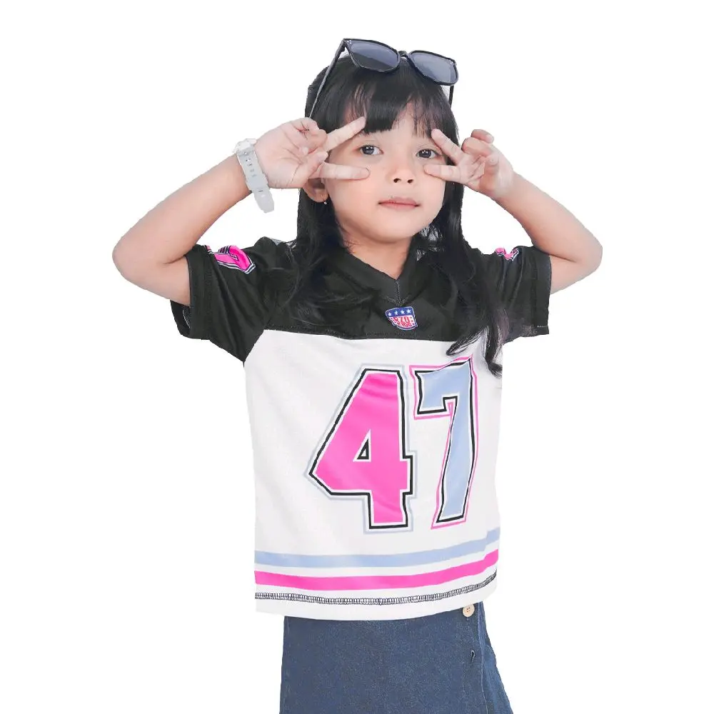 RZQKIDS / 47 / Number Series nfl / Jersey anak / Streetwear / Retro / Vintage / Rugby / y2k / Bloke Core / Korea / Unisex / Laki laki / Perempuan / Full printing / ootd / Atasan /