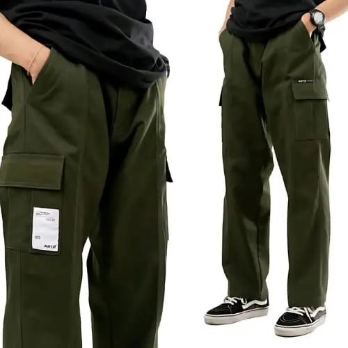 Celana Cargo Komprang Panjang Pria Wanita Streetwear - Korean Style Unisex Elastic Waist CARGO PANTS joker straight 0