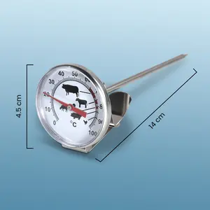 ONE TWO CUPS Termometer thermometer Makanan Daging Digital analog dengan penjepit teko kettle milk jug Kopi Susu steamer suhu kopi v60 manual brew