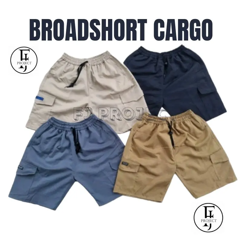 BROADSHORT CARGO Pria Distro Saku 5 Style Elegant Celana Katun  Pendek Tebal Nyaman