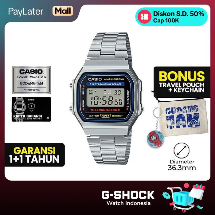 Gambar Casio General  A168WA-1WDF | Jam Tangan Pria | Digital | Aesthetic Vintage | Anti Air | Original | Casio Watches | A168WA1WDF A168WA A168WA 1WDF dari G-Shock Watch Indonesia Kota Bandung Tokopedia