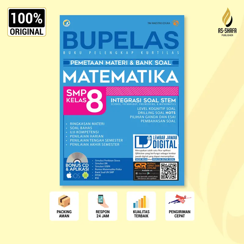 BUKU BUPELAS MATEMATIKA SMP KELAS 8 | Pemetaan Materi Lengkap & Bank Soal HOTS Berbasis Kurikulum SMP Kelas VIII
