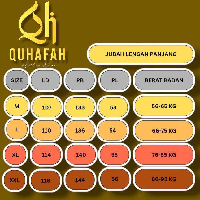 QUHAFAH - juabah gamis pria dewasa ASYAMIL  lengan manset  bahan katun emboss