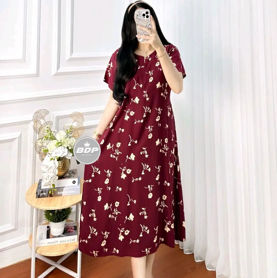 Daster Viral Rayon Premium Grade A halus tebal adem murah tali samping busui bumil dress homedress Wanita Motif Pendek Midi Tidur Kimono Corak Pekalongan Panjang