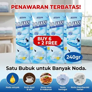 BUY 6 (FREE 2) | SO EASY Stain Remover Detergent Ajaib – Penghilang Noda Membandel, Aman Baju Berwarna