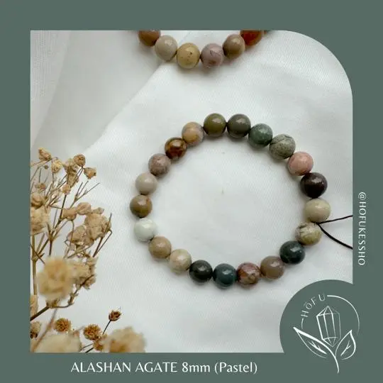 Gelang Alashan Agate Pastel Natural Crystal Bracelet 1