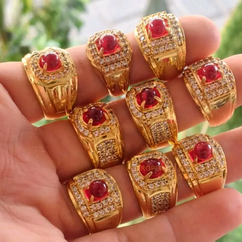 Cincin Batu Merah Delima Siam Bangkok Mewah Elegan