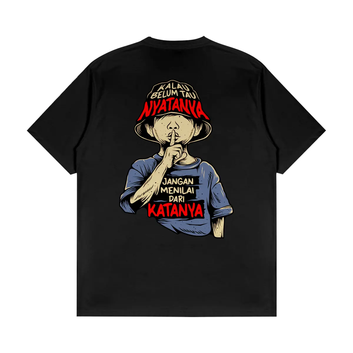 Distro Aing Kaos Kalau Belom Tau Nytanya Jangan Menilai Dari Katanya Katun Combed Baju Pria Dewasa Pendek Keren Nyaman Santai Hitam Unik Polos