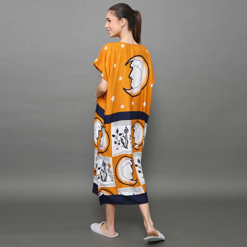 daster tidur wanita dewasa kekinian lengan pendek bahan katun rayon bali motif etnik mesir busui / bumil frendly ld 130 panjang 115cm halya shop 8