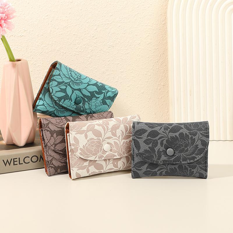 Ví tiền xu in nhỏ, ví mini cao cấp, ví đựng thẻ, ví siêu mỏng có khóa