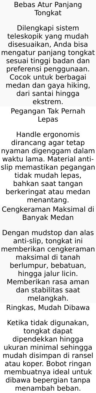 TaffSPORT Tongkat Hiking Telescopic Trekking Pole Aluminium 110cm - X-110