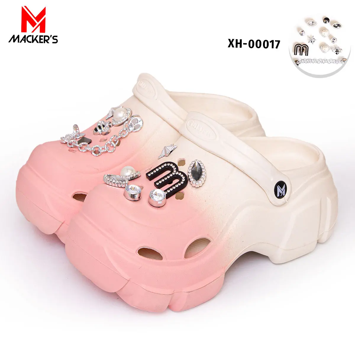 [MACKER'S] T01 Cream Pink Sandal Baim Sandal Kodok Wanita Terbaru sandal wedges lucu sepatu karet kekinian