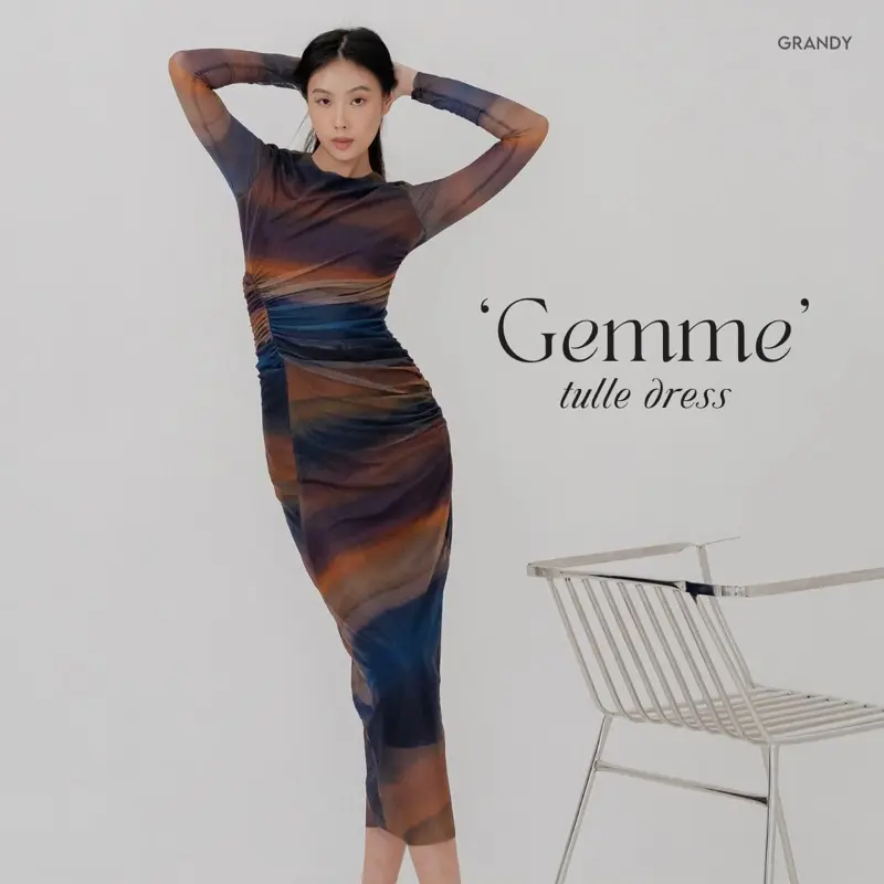 【𝗥𝗘𝗔𝗗𝗬】GRANDY - Gemme Tulle Mesh Dress / Party Dress Terusan Wanita