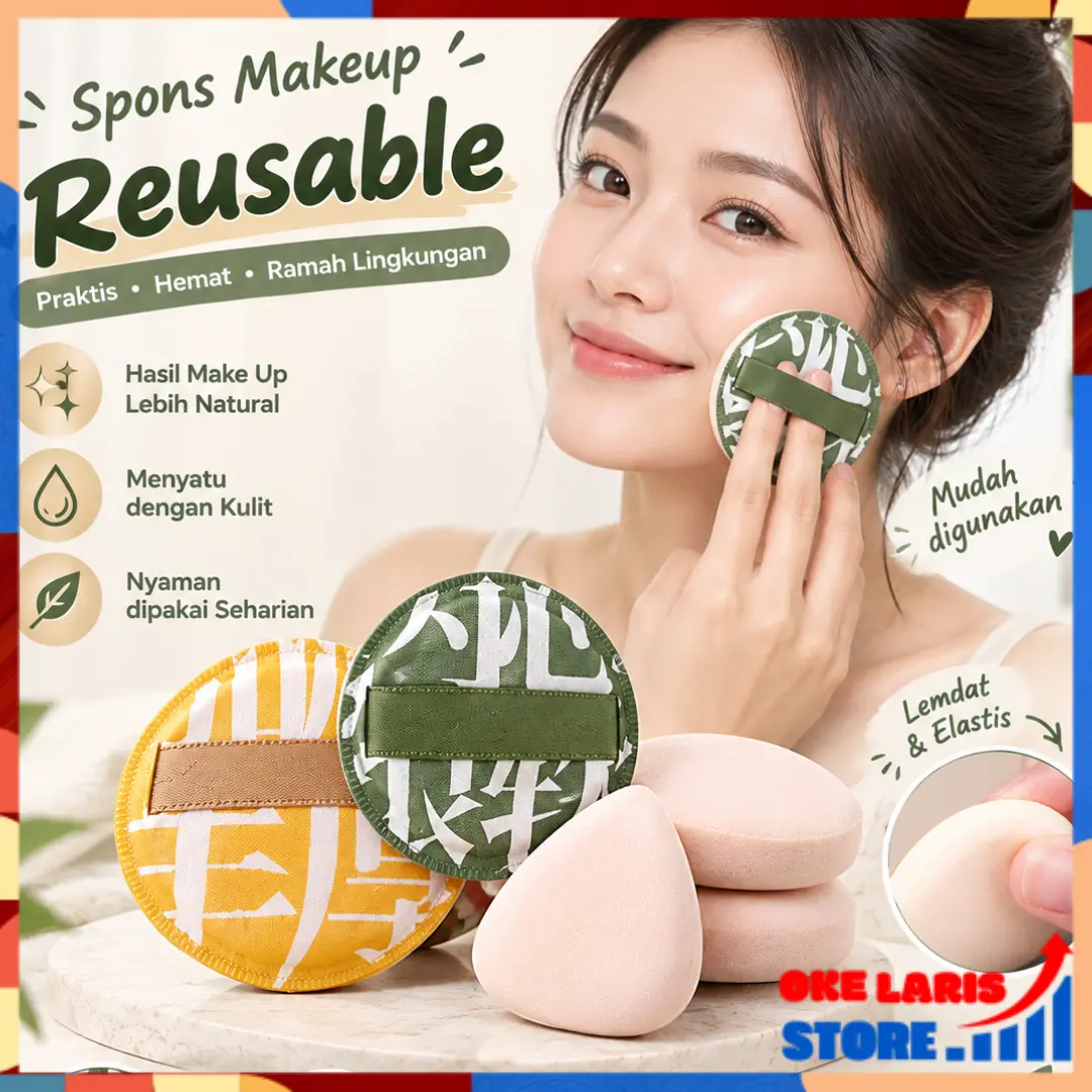 OLS (COD) Spons Cushion Besar Makeup Sponge Cushion BB Cream Make Up Tools Spons Air Cushion Foundation Wajah Profesional Ekstra Besar Tebal 7cm Super Lembut