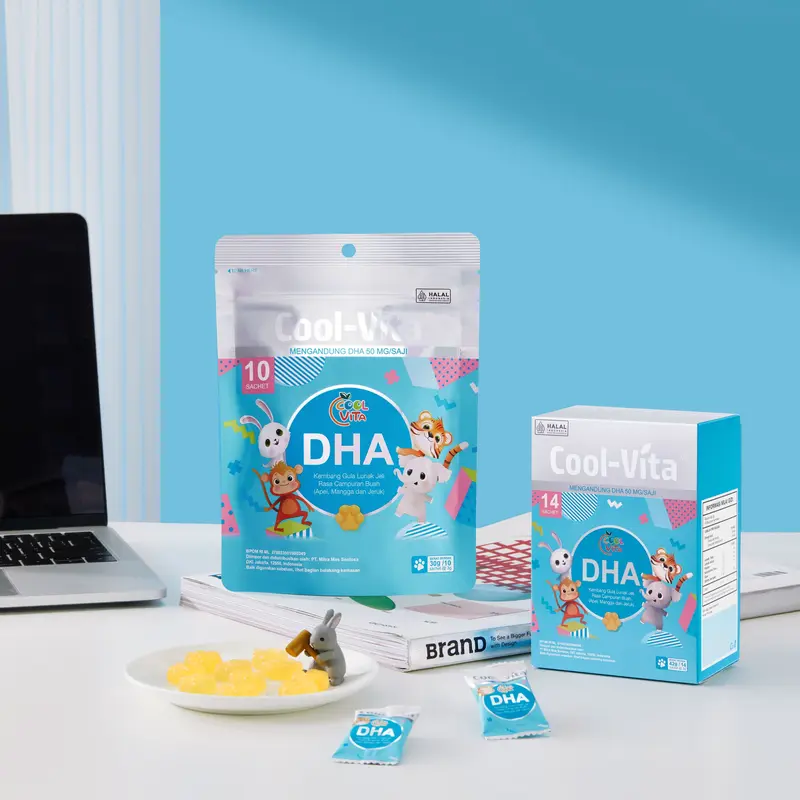 [EXCLUSIVE YUXI] 2 Box Coolvita DHA Gummy Buah Mix Apel, Mangga, dan Jeruk (Total 28 Gummy) + 1 Botol Calcium Chewable (Total 30 Tablet) | Suplemen Anak (Mulai 3 Tahun) dan Dewasa | Dukung Tumbuh Kembang Otak, Tulang & Gigi Secara Optimal 2