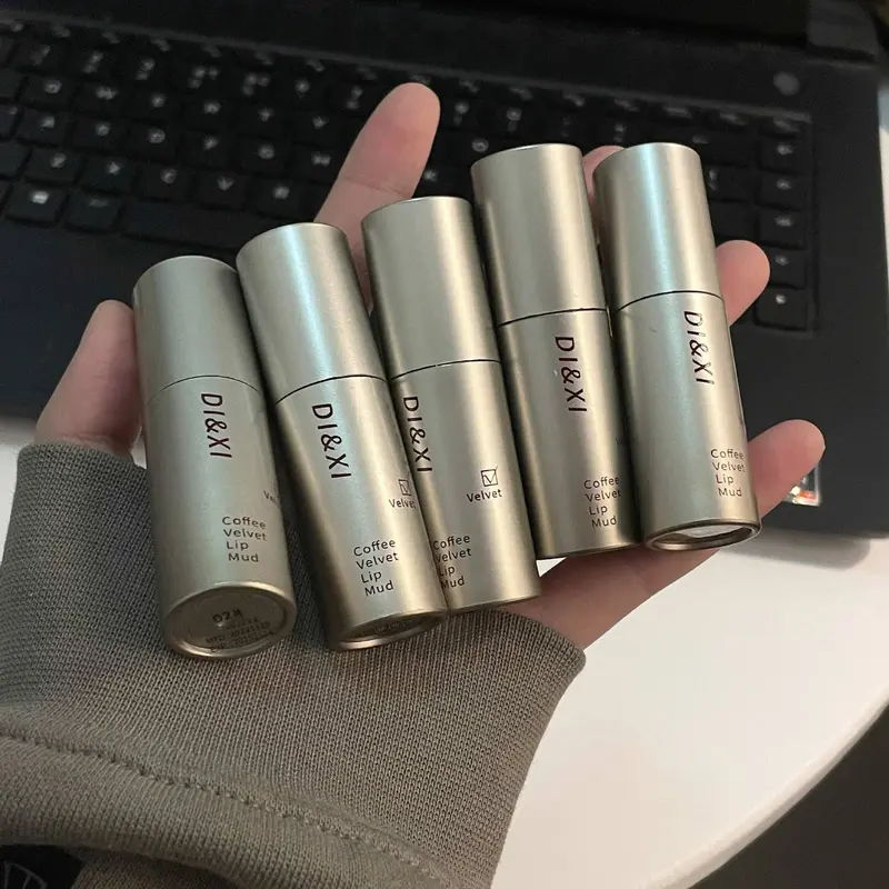 DIXI Tabung perak kecil glasir bibir beludru matte pemutih bibir gadis lumpur riasan baru serbaguna alami tint lip cream lipgloss 8