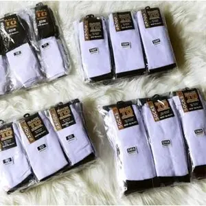 3PCS Kaos Kaki Sekolah SD SMP SMA Putih Hitam Bahan Spandex Polyester Fashion Anak