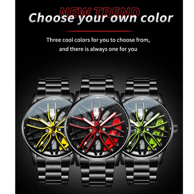 OLEVS Jam Tangan Pria Anti Air Original Fashion Gyro Sport Terbaru Luminous Cool Style Men Watch 2