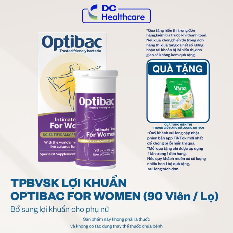 (MỚI) LỌ LỚN 90 VIÊN Men vi sinh phụ khoa TPBVSK Lọ 90 Viên Optibac For Women Bổ sung lợi khuẩn hỗ trợ sức khỏe nữ giới