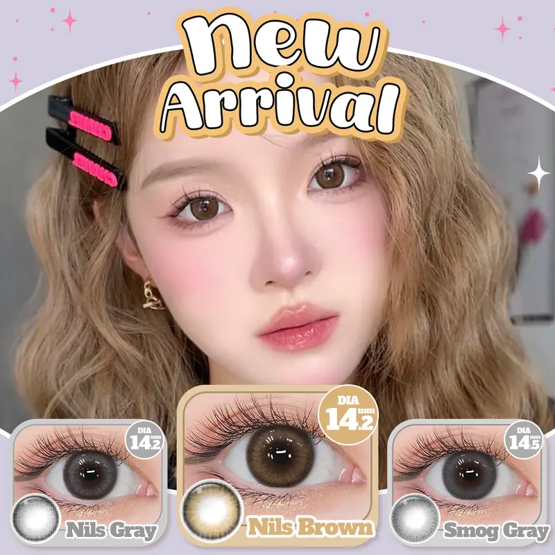 【New & Normal】Magister Softlens DIA 14.2/14.5mm Cokelat Natural Nils Brown Lens Kontak Minus 0.00~-6.00 Abu-abu Ocean Smog Gray Lensa with Case 0