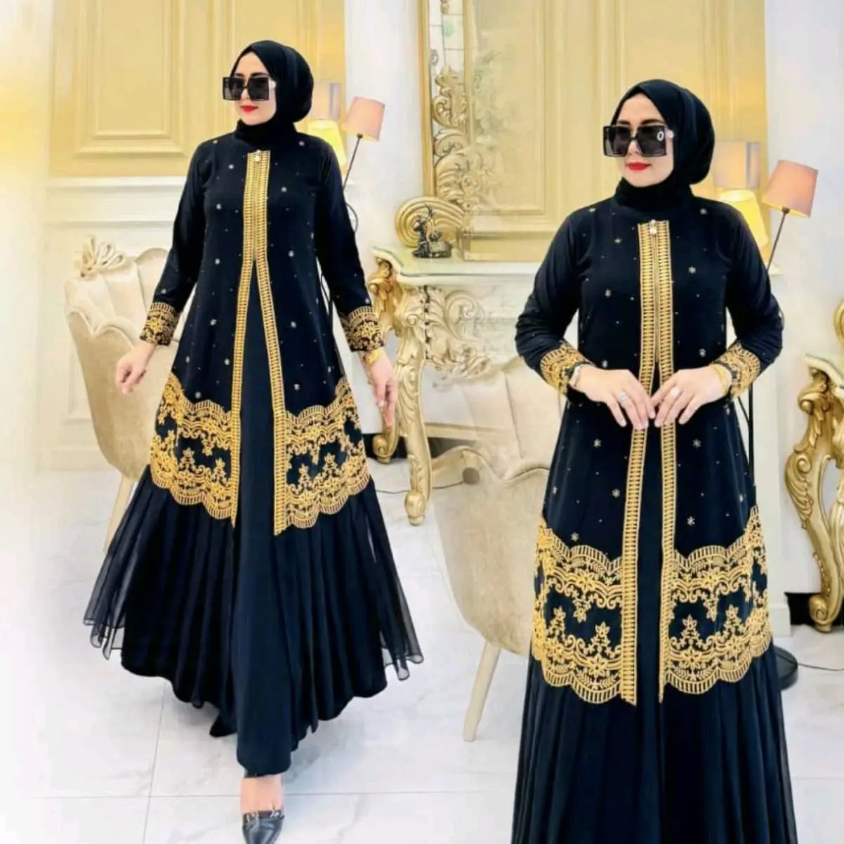 ABAYA TURKEY MARYAM BORDIR MOTIF PAYET BINTANG BUSUI JERSEY MIX SERUTI