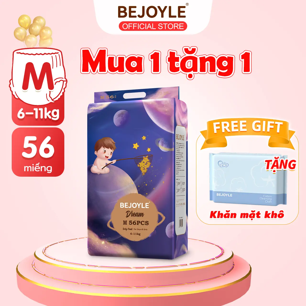 【Mua 1 tặng 1】Bỉm Tã Dán Quần Bejoyle Dream Tã Dán Sơ Sinh Cho Bé Trẻ Em Đủ Size S/M112/L/XL/XXL/XXXL Bé trai Bé gái Trẻ-mới tập đi Trẻ sơ sinh Em bé