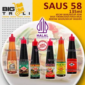 Saos 58-Kecap ikan | Kecap Asin | Saos Tiram | Saos Rasa Raja | Minyak Wijen | Kecap Inggris (135ML)